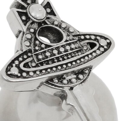 Vivienne Westwood VITALIJA Cufflinks Antique Platinum Black Silver