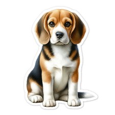 Beagle Dog Vinyl Sticker, Water Resistant, Laptop, Water Bottle, Scrapbooking