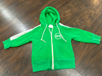 VTG Bull Frog Knits Baby Boy Green Zipper Hoodie Clothing 3 Months Stop Sign Go