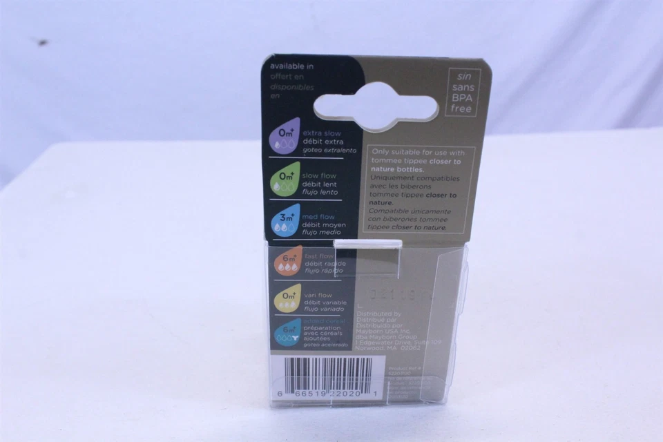 Pezones para biberón Tommee Tippee 0+ flujo lento 2 PAQUETES de 2 = 4 pezones para biberón Foto 4 de 4