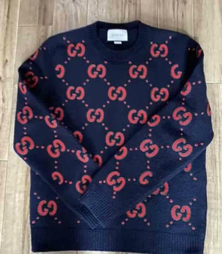 Embroidery GG Pattern Knit Sweater 