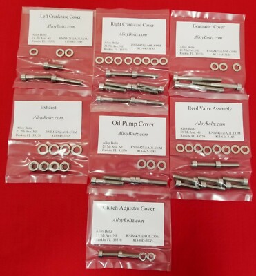 YAMAHA 1970-1975 DS7 R5 RD250 RD350 POLISHED STAINLESS ENGINE BOLT SCREW KIT SET
