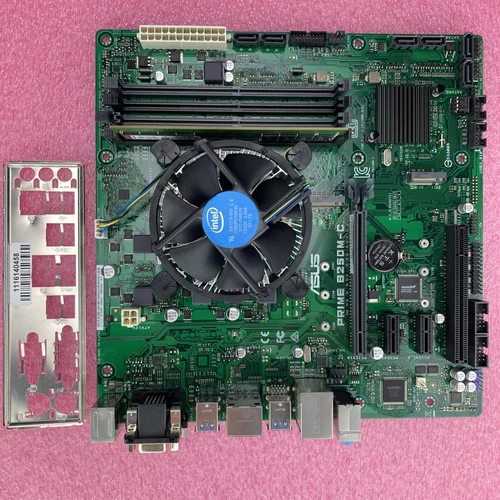 Asus Prime B250M-C Motherboard Core i5-7400 3.0GHz 1x8GB RAM Heatsink Fan Shield