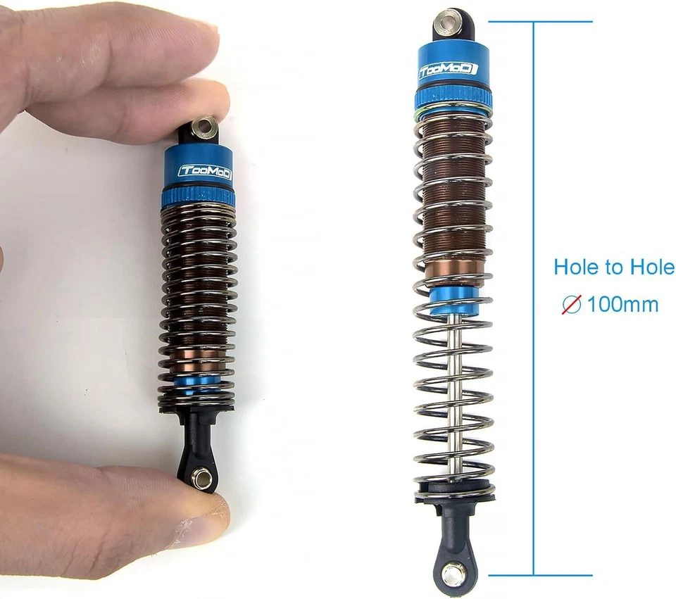 100mm 1/10 RC Oil Shock Absorber Kit for TRX4/Axial Buggy Car Upgrade - Image 3 of 4