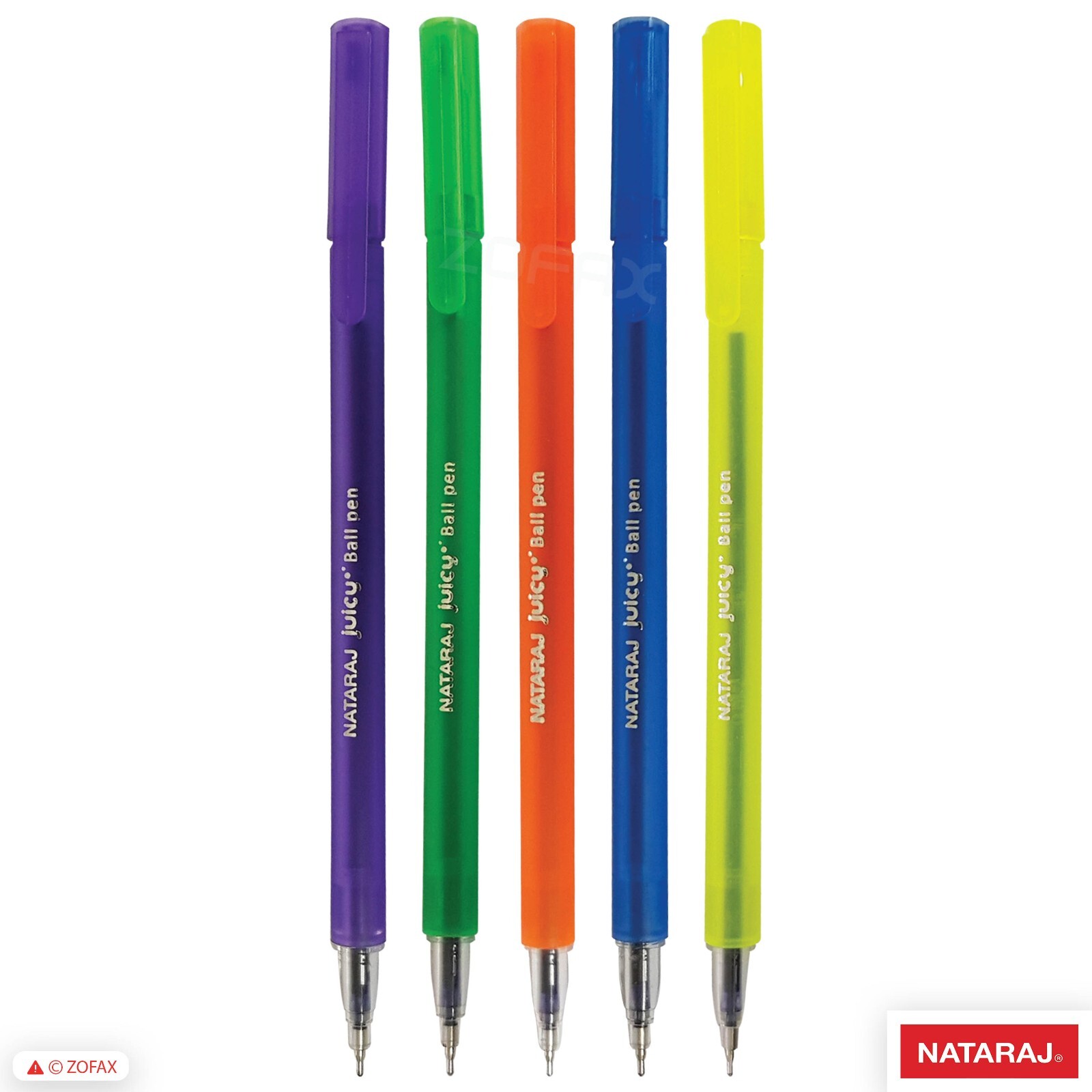 5 x 0.7mm NATARAJ Juicy Comfort Smooth Fine BLUE Ballpoint Pens School
