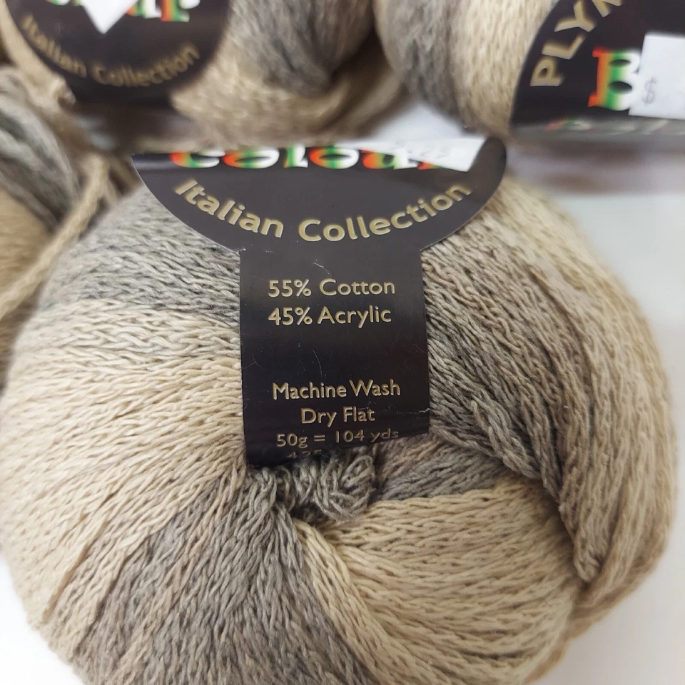 10 Bolas Plymouth Hilo Belle Color Colección Italiana Mezcla Algodón Marrón Tostado Foto 4 de 4