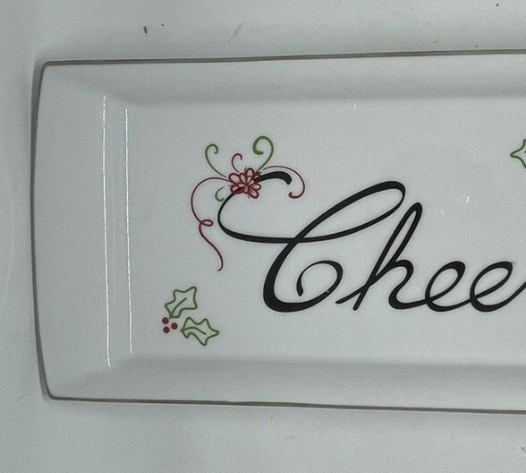 St. Nicholas Square Hand Painted Tis the Season Ceramic Serving Tray Dish Plate - Image 4 of 4