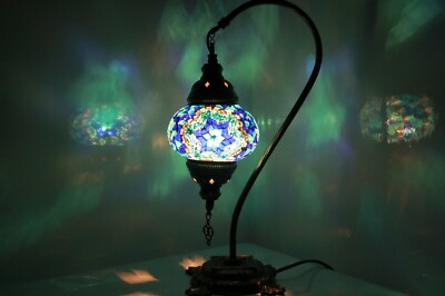 Neu Türkisch Marokkanische Mosaiklampe Tiffany Glas Schreibtisch Tischlampe