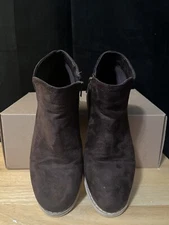 Seven 7 Cisco Kid Bootie Boots Women Vegan Suede Ankle Size 9 Deep Brown Zipper