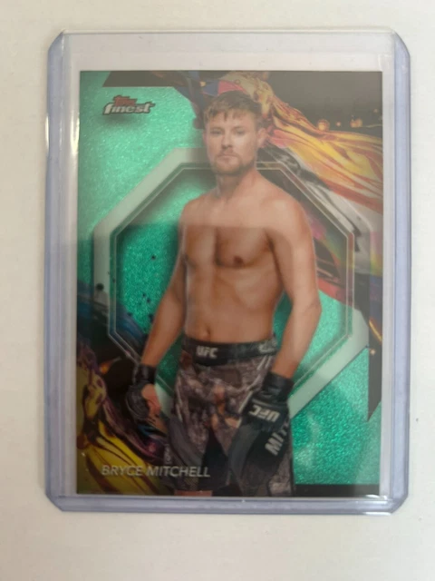 66 TOPPS FINEST UFC 2024 BRYCE MITCHELL  AQUA GLITTER REFRACTOR .