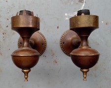 Coppia di vecchi applique da parete a goccia in ottone anni '40 - '50