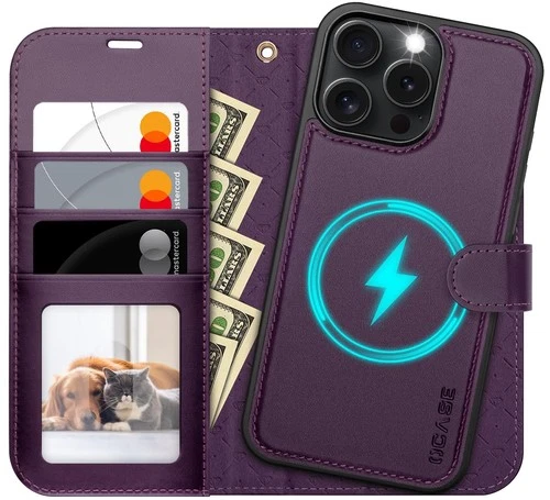 OCASE for iPhone 16 Pro Case, Detachable 2 in 1 PU Leather Wallet Case with RFID