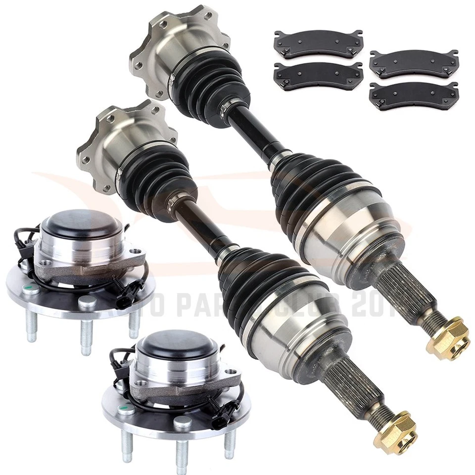 for Chevrolet Avalanche 1500 2002-06 Front CV Axle+Brake Pads+Wheel Bearing Hub - Image 3 of 4