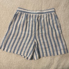 Boden Metallic Thread Accents Bermuda Shorts 98 Linen, EUC, Boho, Preppy, Soft
