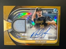 2025 Bowman Chrome Paul Skenes #BCAR-PS Gold Refractor Relic Patch Auto /50 SSP