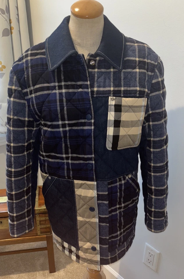 Chaqueta acolchada BURBERRY Patchwork XS para mujer Foto 4 de 4