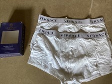 VERSACE CLASSIC LOGO 2 PCK BOXER TRUNKS BRAND NEW SIZE 8 3XL WHITE