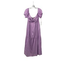 Universal Thread Maxi Peasant Dress Short Puff Sleeve Purple Size Medium New