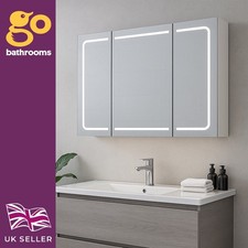 3 Door Bathroom Wall Cabinet with Lights Slim LED Bathroom Medicine Cabinet 86cm