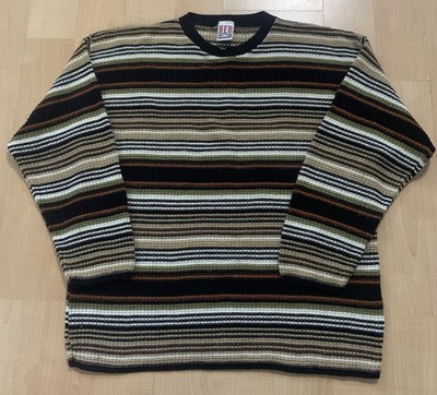 RED CAMEL Vintage 1990's Knit Sweater Skater Surfer Fresh Prince Beach Stripe M