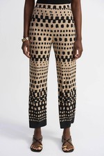 Joseph Ribkoff Geometric Pull On Wide Leg Pants Black/dune