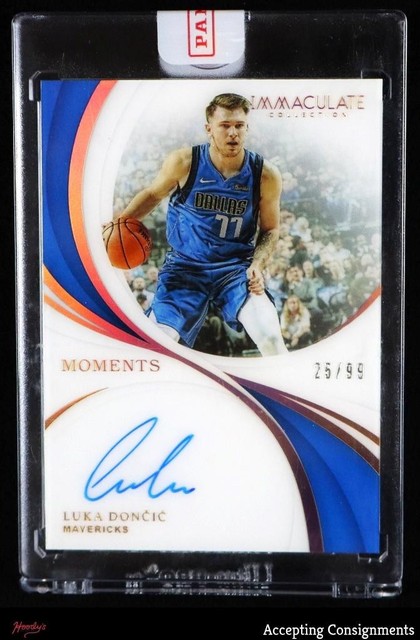 2018-19 Immaculate Moments Luka Doncic RC Rookie ON CARD AUTO 25/99 MAVERICKS