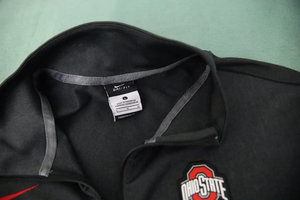 Camisa Ohio State Buckeyes Para Hombres Grande Nike Dri Fit Manga Larga 1/4 Cremallera Suéter Foto 3 de 4