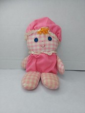 Vintage 1975 Fisher Price Pink Check Rattle Doll 420