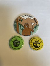 Lot of 3 Smokey The Bear Pinback Buttons ST-23