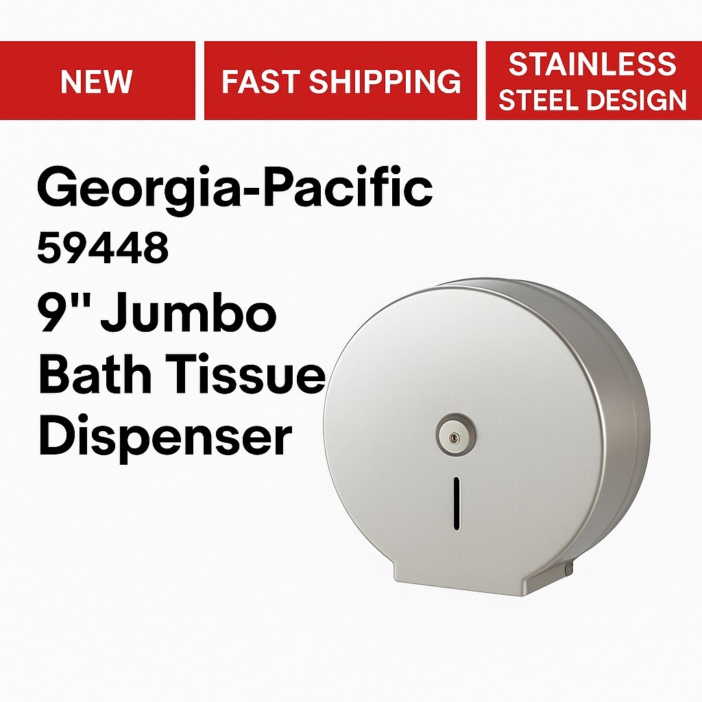 Georgia-Pacific 59448 Stainless Steel 9” Jumbo Bath Tissue Dispenser –Commercial