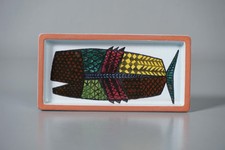 Stig LINDBERG Carnival Vintage Faience Bowl Plate FISH 198-0 Studio Pottery