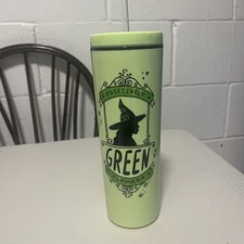 Elphaba Wicked 16 ounce green drinking cup with straw. Universal Studios . New