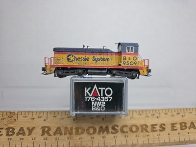 Kato N Scale 176-4357 Weathered B&O 9509 NW2 Diesel Switcher Chessie Ex/box