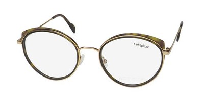 NEW ANDY WOLF 4766 EYEGLASSES WOMENS 02 METAL & PLASTIC FULL-RIM FRANCE GOLD