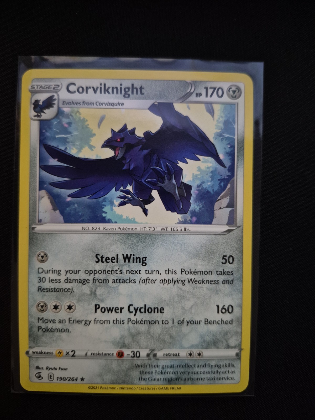 CORVIKNIGHT 190/264 RARE FUSION STRIKE POKEMON NEAR MINT