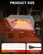 Dual-Mode 300W Heat Lamp Chickens Long-Lasting Chicken Coop Heater Chick Brooder