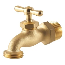 Hose Bibb 3/4" MIP x 3/4" MHT Connection Brass Outdoor Water Faucet Spigot