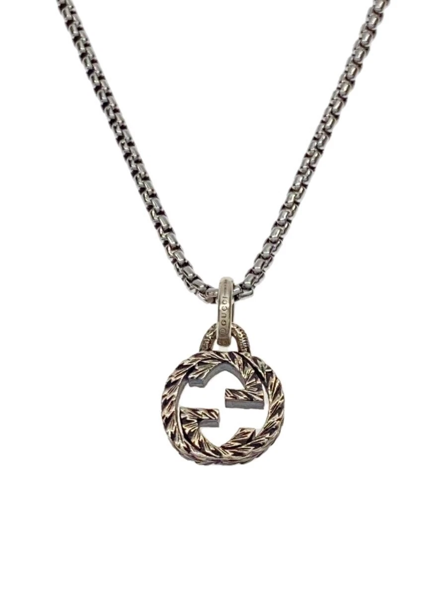Collana Gucci Incastro G Argento 48 cm Usata Autentica