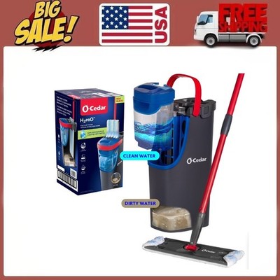 O-Cedar H2prO Flat Mop System Dual Tank Design Reusable Microfiber Pads