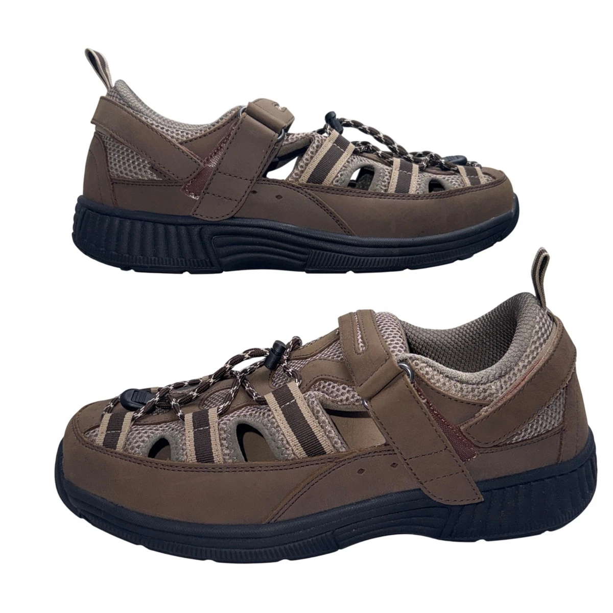 Orthofeet Fisherman Sandals Mens 13W  Orthotic Casual Comfort Shoe Brown Leather Men main image 4