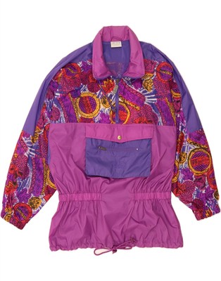 Alex Athletics Damen Anorak Jacke abstraktes Muster UK 14 Medium lila AU01