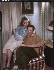 Dane Clark Margot Yoder Original 4x5 Transparency Rare 1940's Home Photo Shoot