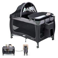 Baby Playard, Magic Fold 1 Step Portable Playpen Changing Table for Newborn