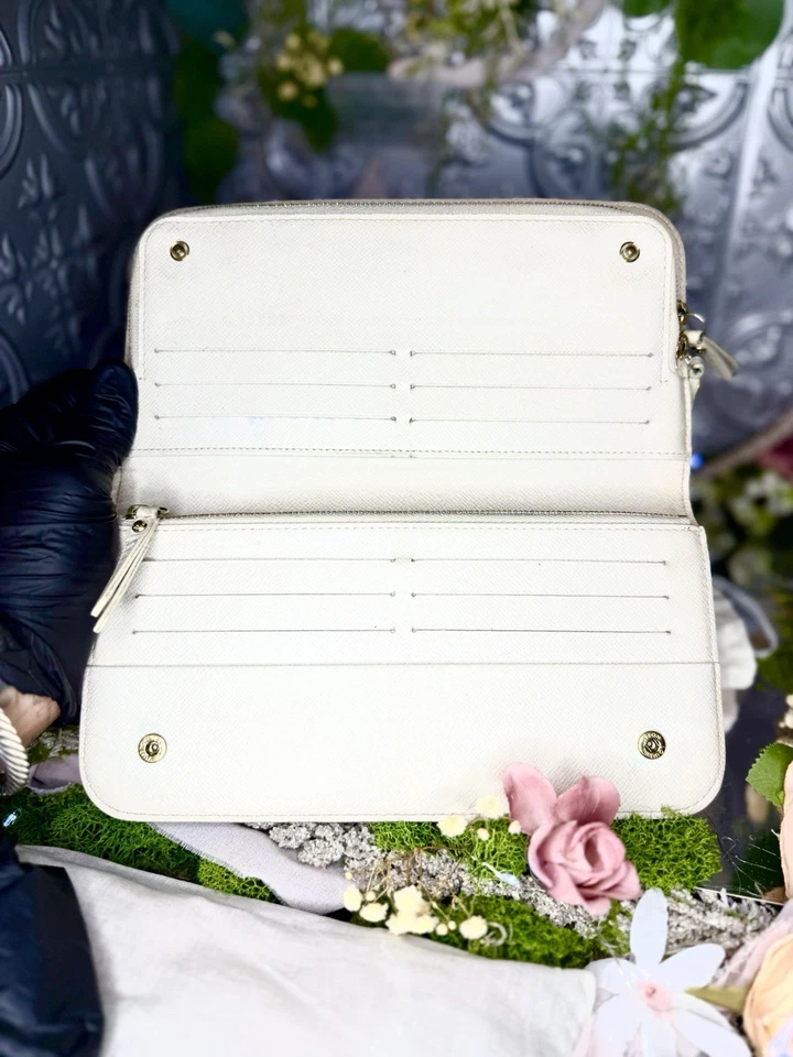 Auténtico monedero largo Louis Vuitton monograma cartera insólite marfil M66563 Foto 3 de 4