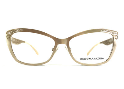 BCBGMAXAZRIA Eyeglasses Frames BEATRIZ GOLD Cat Eye Brushed Gold 53-15-140