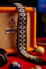Acid Straps - (HURRICANE) Guitar Strap, Leather/Fabric Ends.
