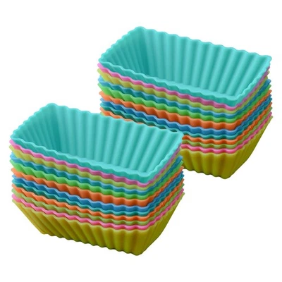 24 Pcs Moule À Gâteau Muffins En Silicone Moules Pâtisserie Allant Four - Photo 1/4
