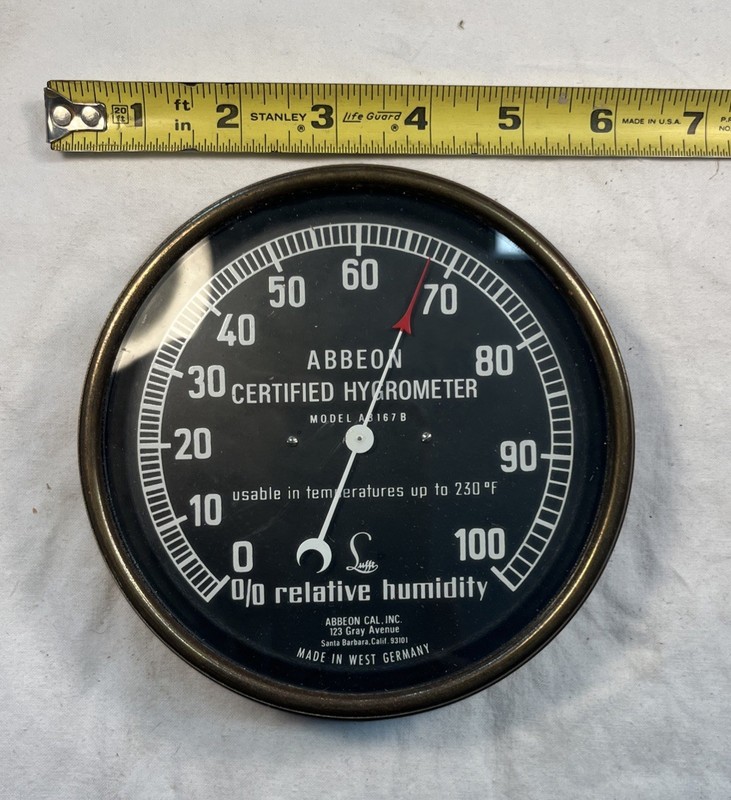 Abbeon Hygrometer AB167B West Germany Santa Barbara CA Lufft