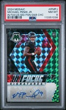 2024 Mosaic Michael Penix Jr Auto /25 “In Focus Signatures” Black/Green PSA 8