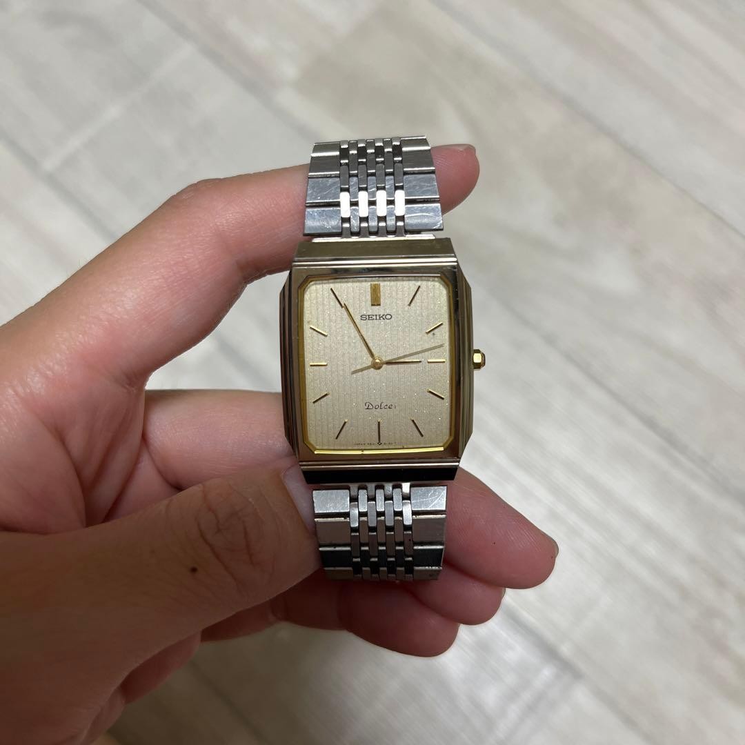 Seiko Dolce Vintage Gold Square Bracelet Watch Used SV1207 | eBay